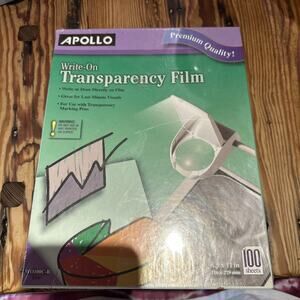Apollo Write-On Transparency Film Letter Clear 100 Sheets VW0100C-B New In Box